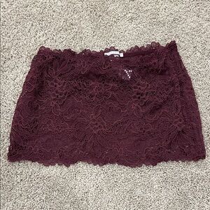 Savage X Fenty Lace Bandeau in Deep Burgundy